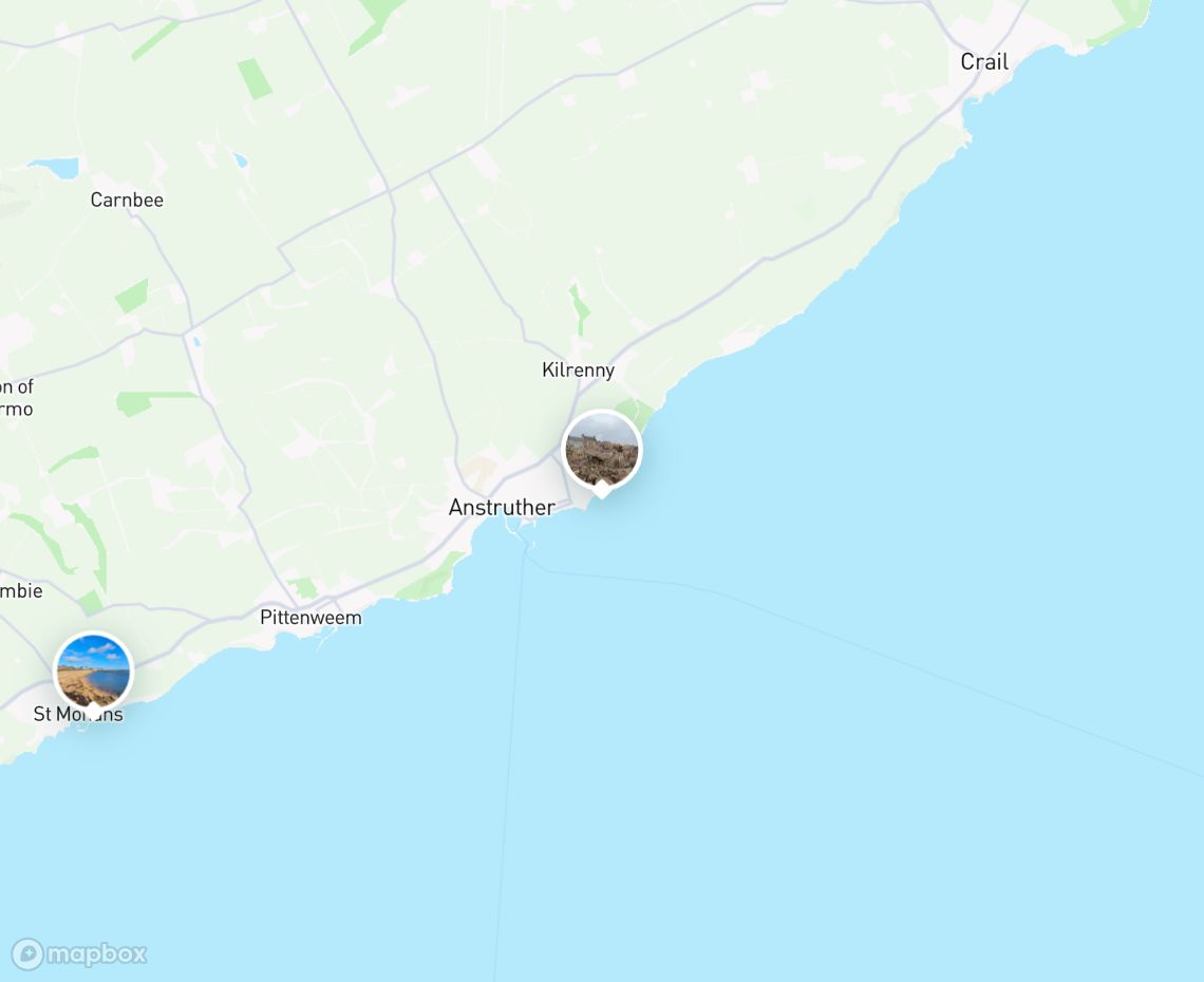 Map showing where Anstruther - Cellardyke is, in United Kingdom
