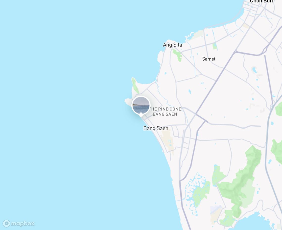 Map showing where Bang Saen is, in Thailand
