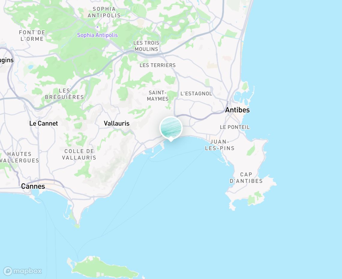 Map showing where beach is, in France
