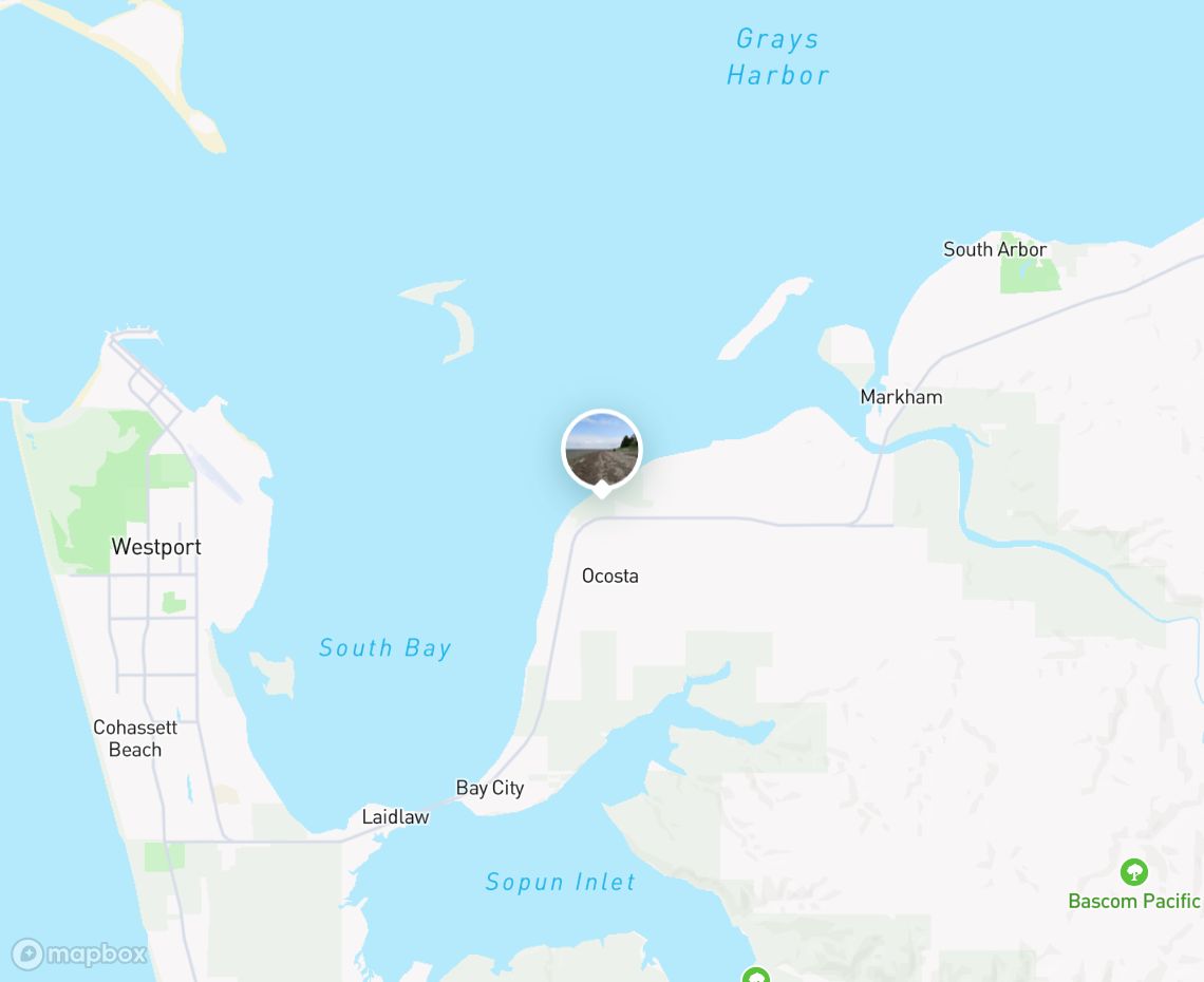 Map showing where Bottle Beach State Park is, in United States