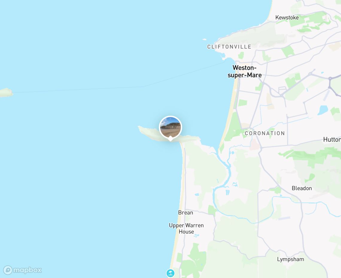 Map showing where Brean Cove is, in United Kingdom