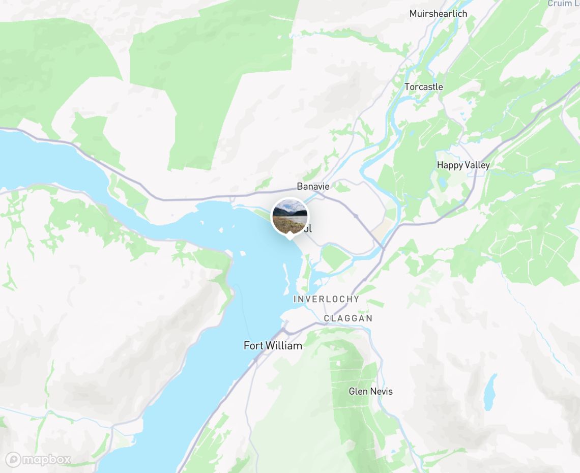 Map showing where Caol Beach is, in United Kingdom