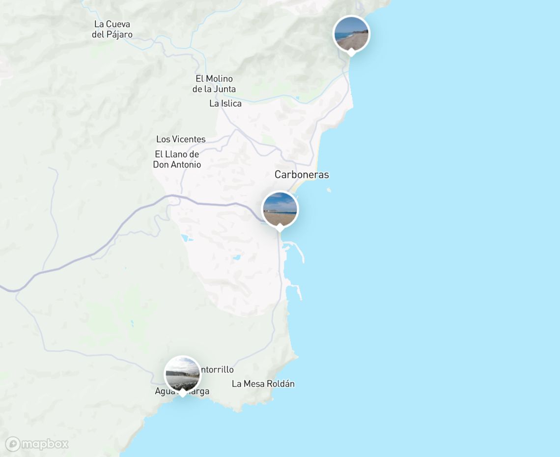 Map showing where Carboneras is, in Spain