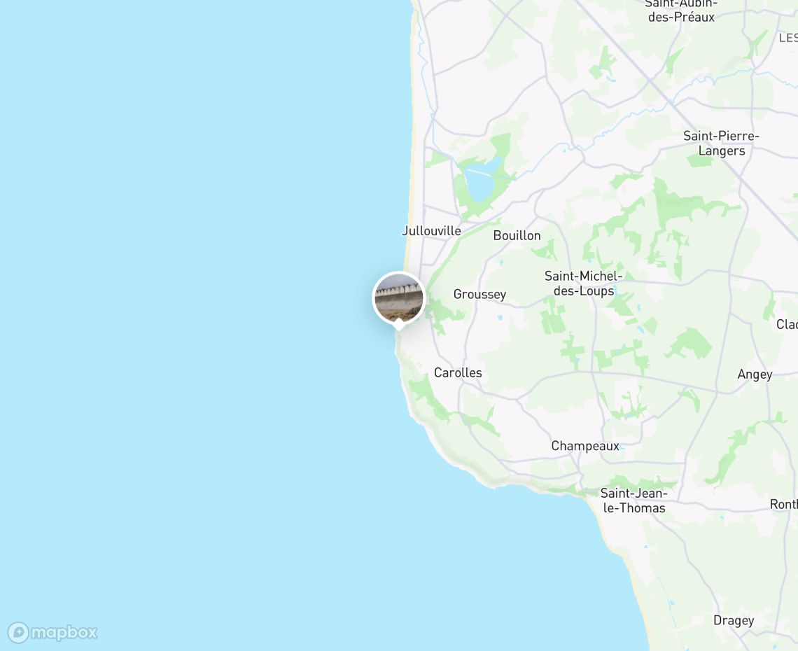 Map showing where Carolles-Plage is, in France