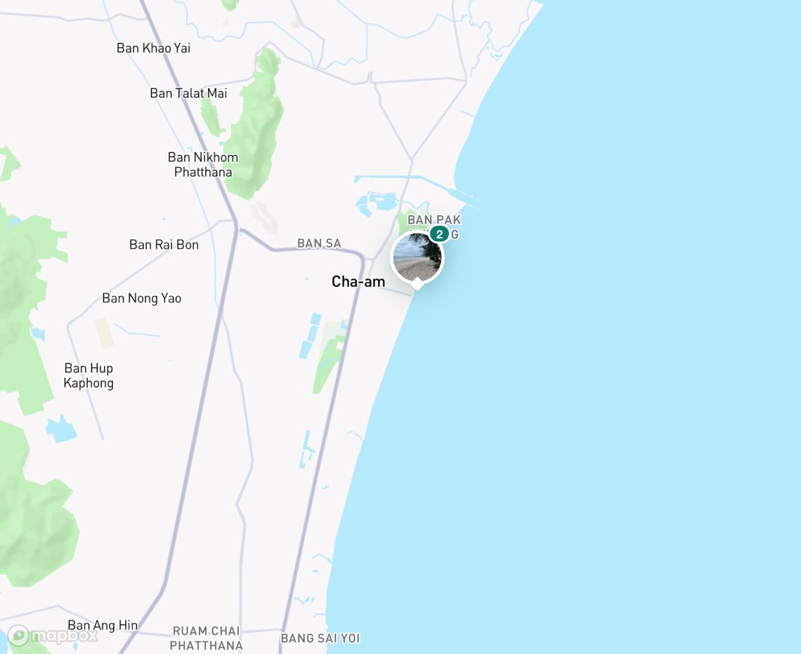 Map showing where Cha-Am Nord is, in Thailand