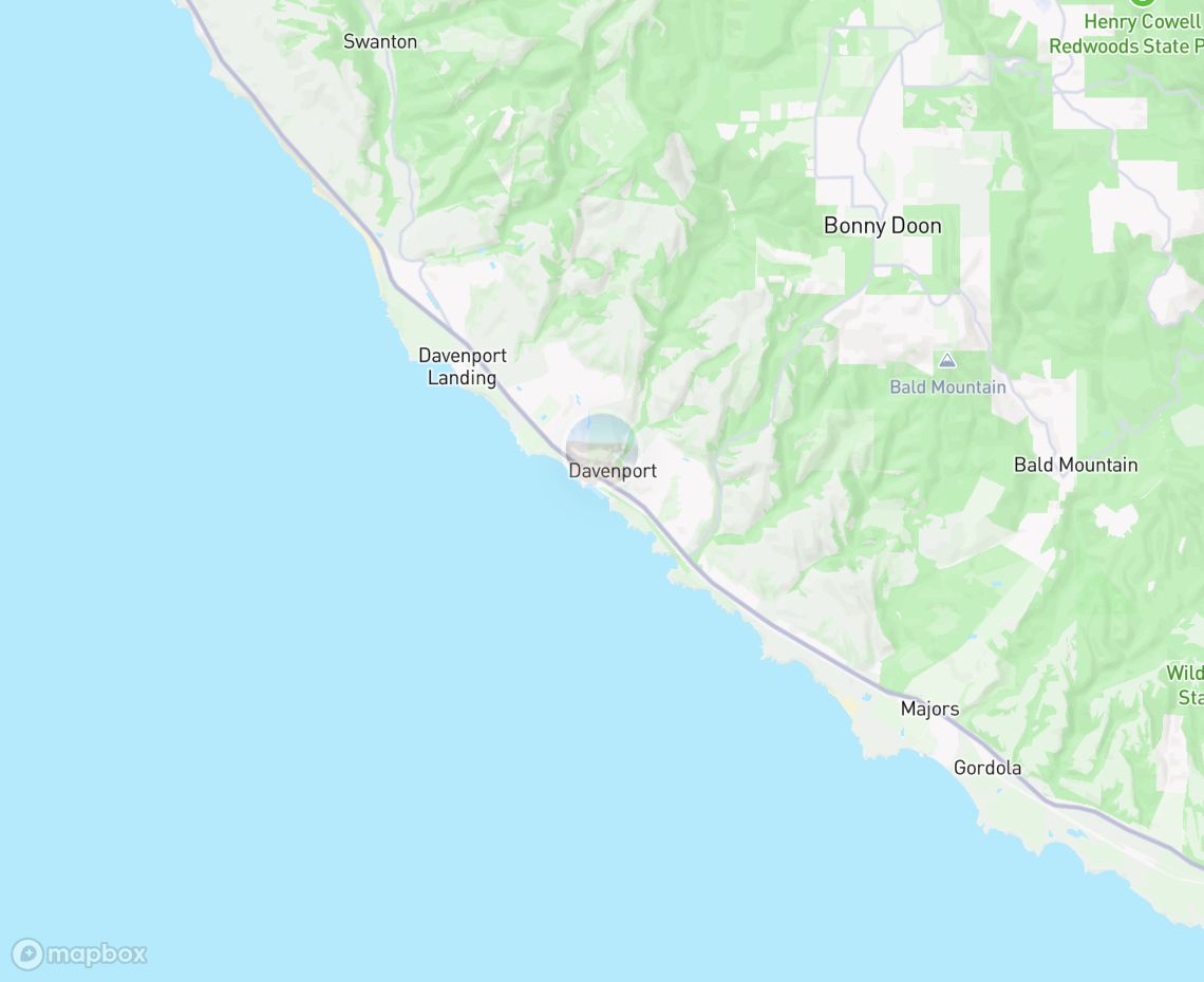 Map showing where Davenport Beach is, in United States
