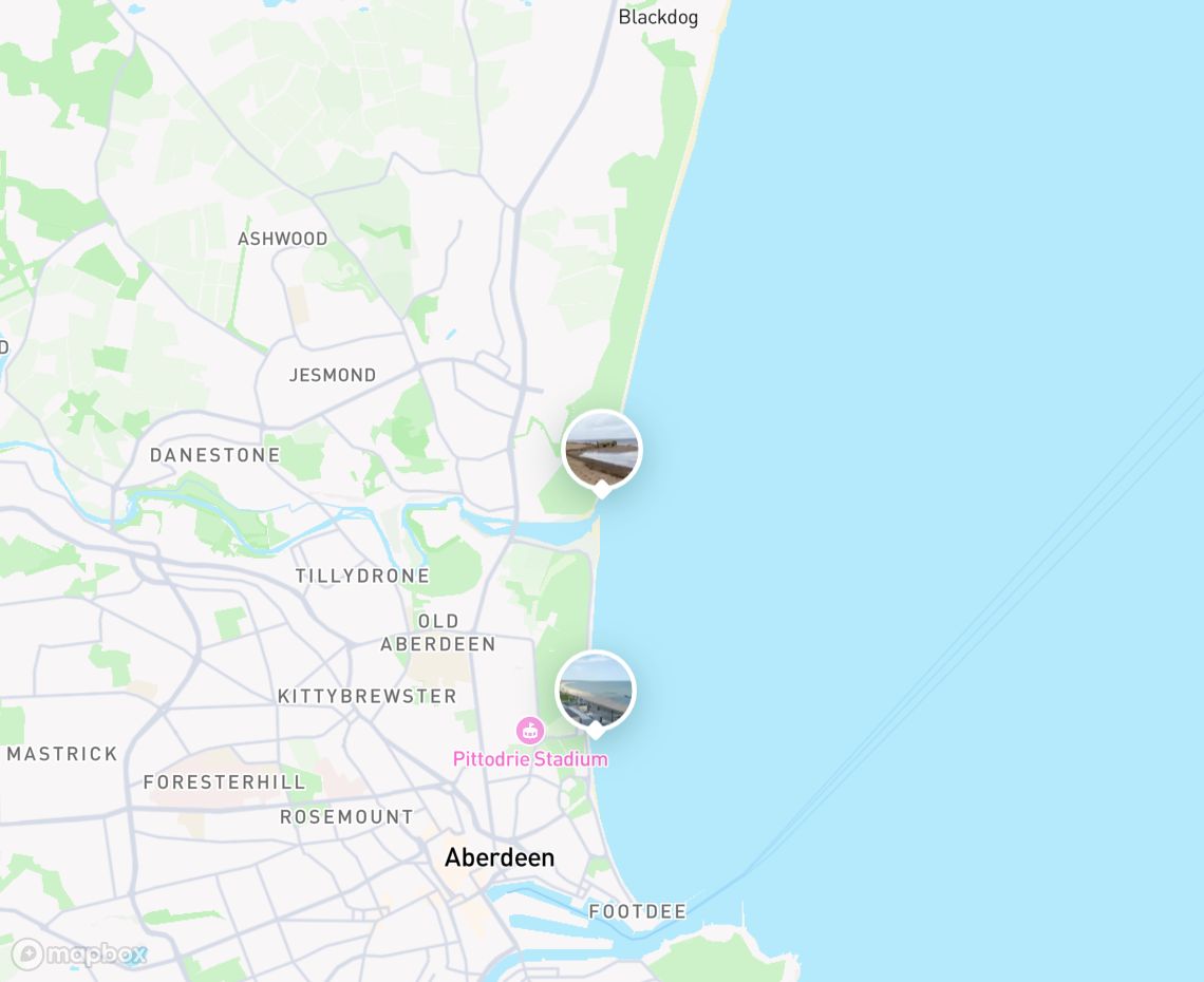 Map showing where Donmouth Side Beach is, in United Kingdom