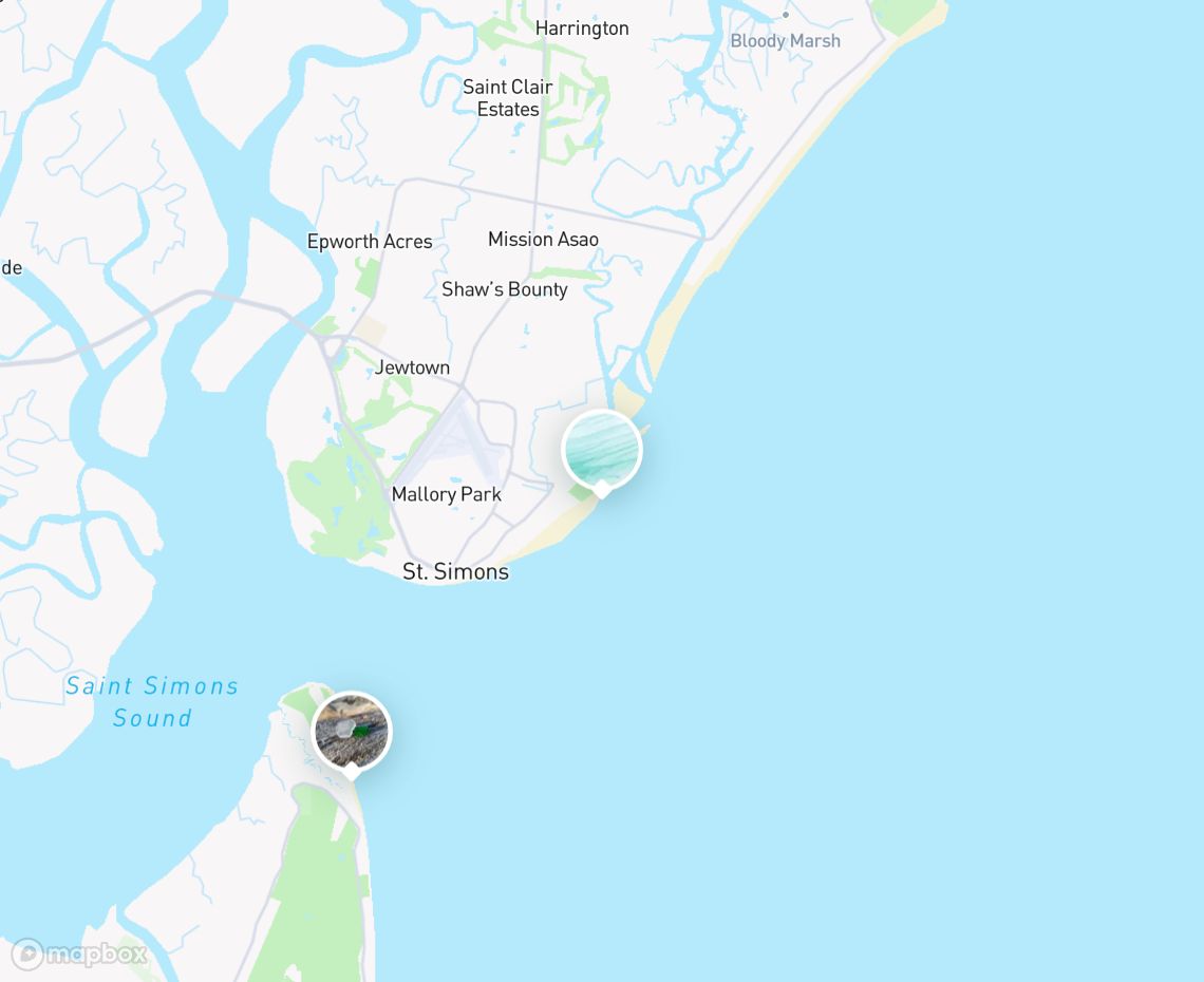 Map showing where East Beach is, in United States