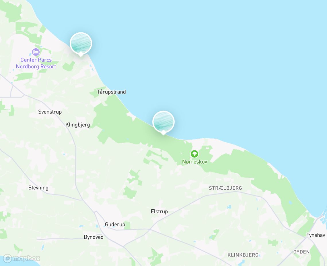 Map showing where Fladbæk is, in Denmark
