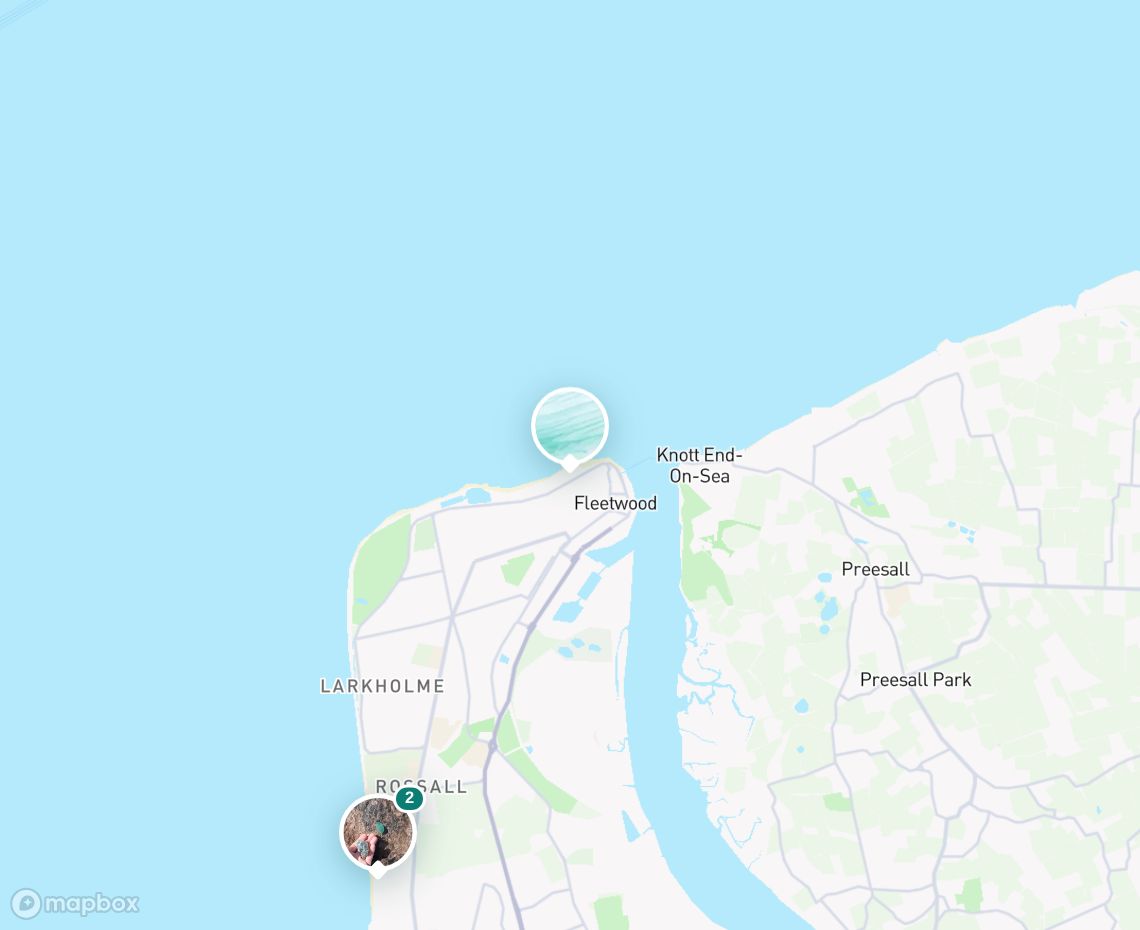 Map showing where fleetwood beach is, in United Kingdom