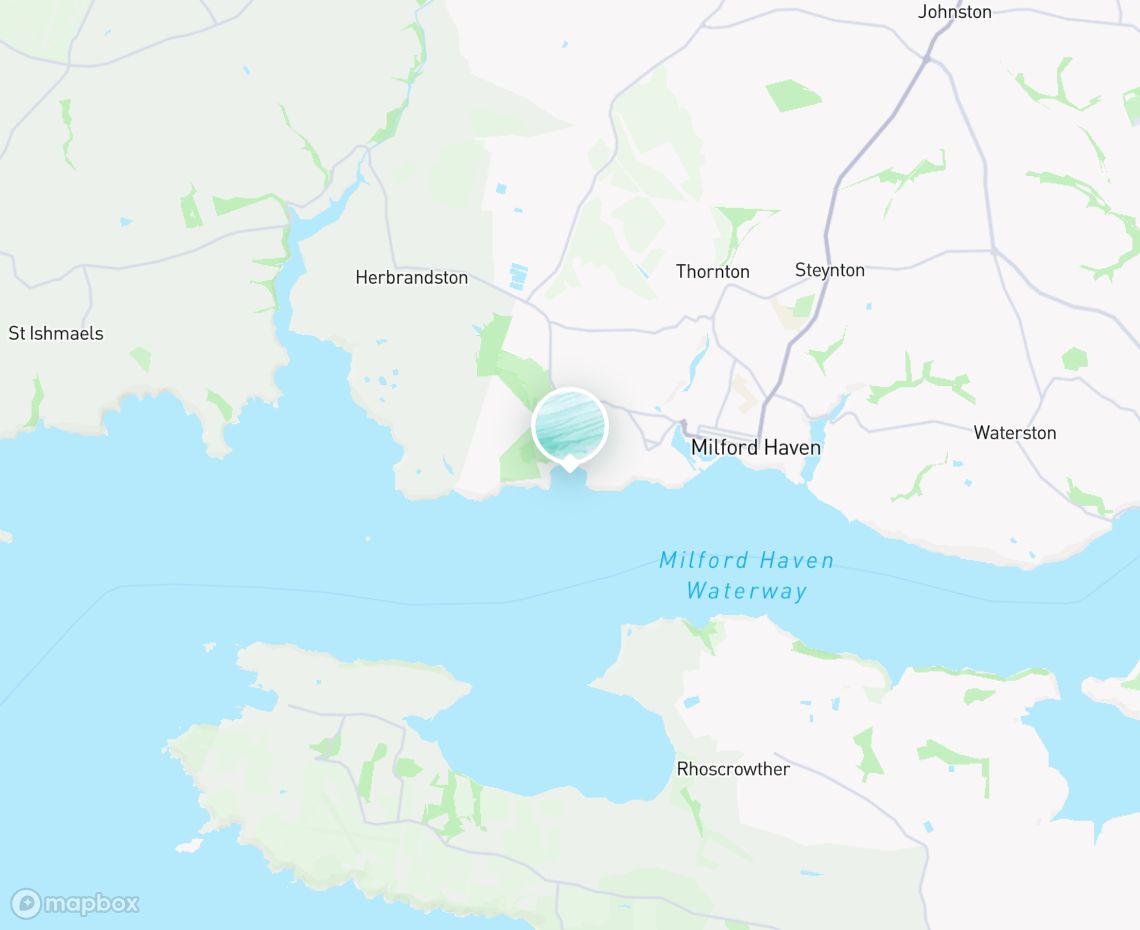 Map showing where Gelliswick Beach is, in United Kingdom