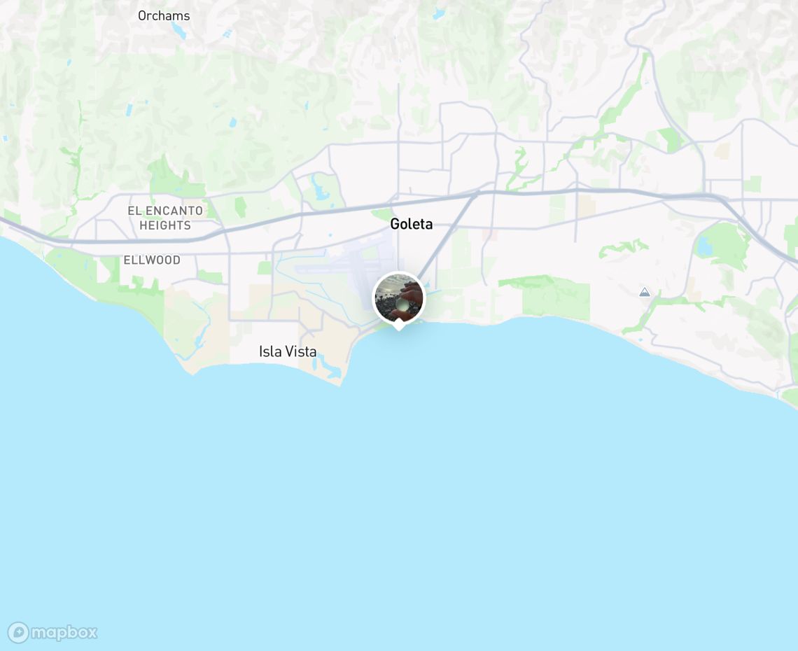 Map showing where Goleta Beach is, in United States