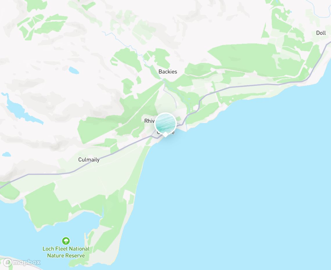 Map showing where Golspie Beach is, in United Kingdom