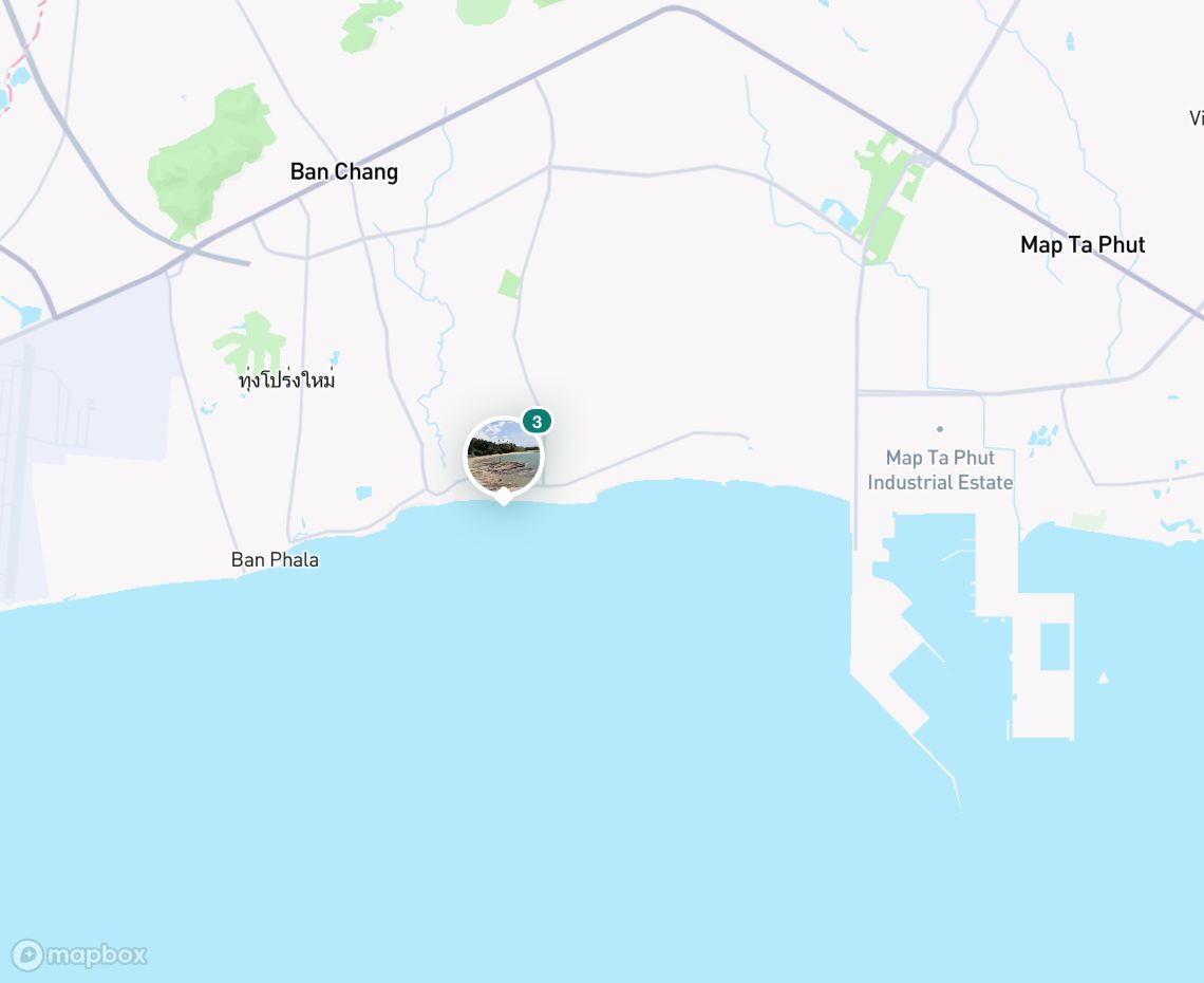 Map showing where Hat Nam Rin, Ban Chang is, in Thailand