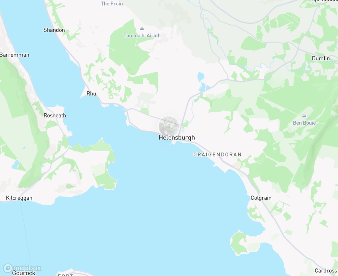 Map showing where Helensburgh Beach is, in United Kingdom