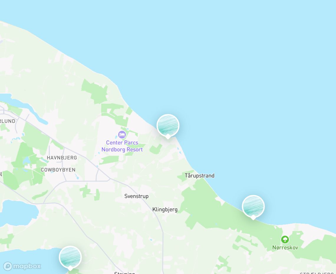 Map showing where Himmark Strand is, in Denmark