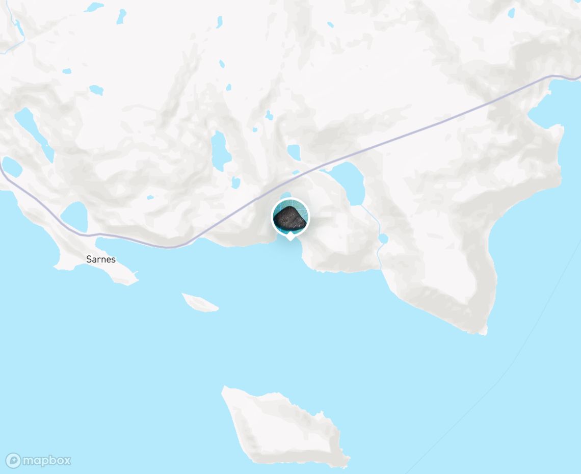 Map showing where Honningsvågtunnelen is, in Norway