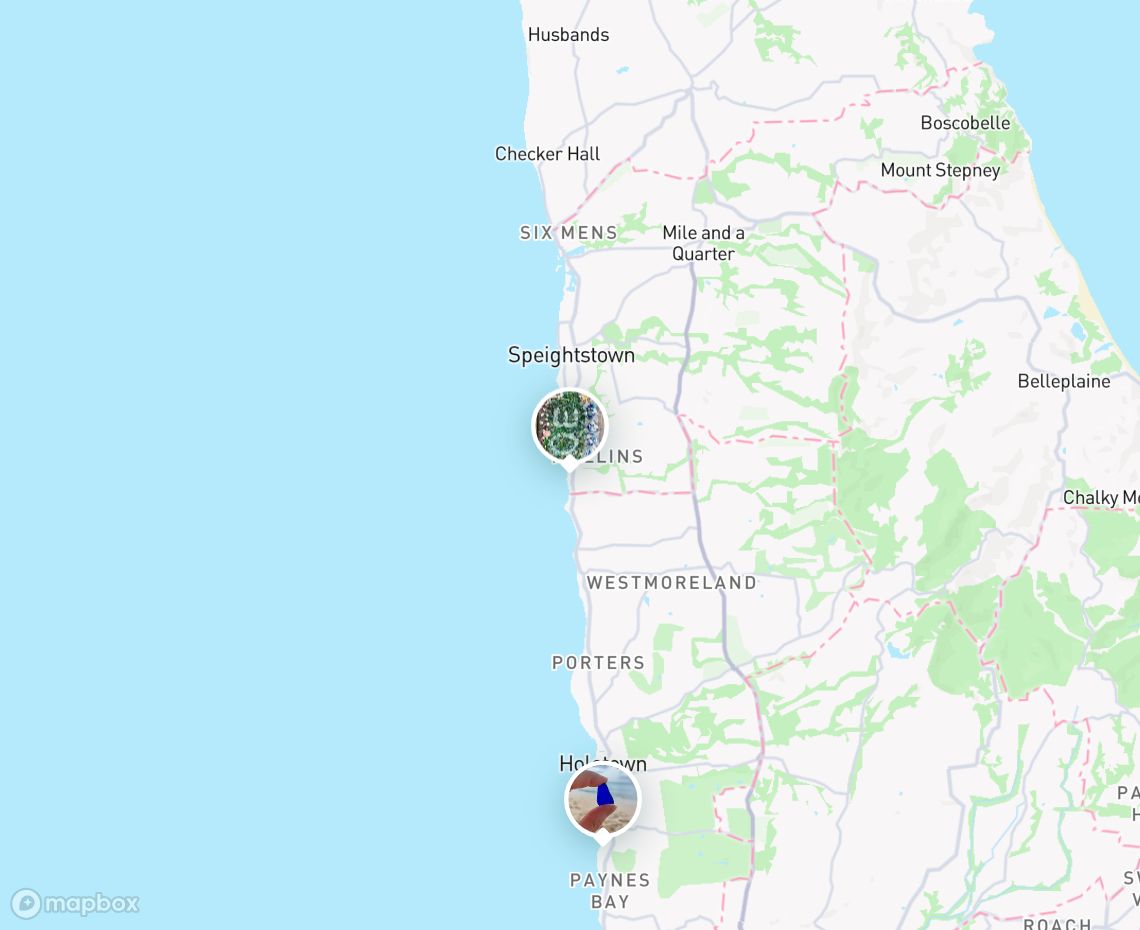 Map showing where Hot spot in Barbados!!  is, in Barbados
