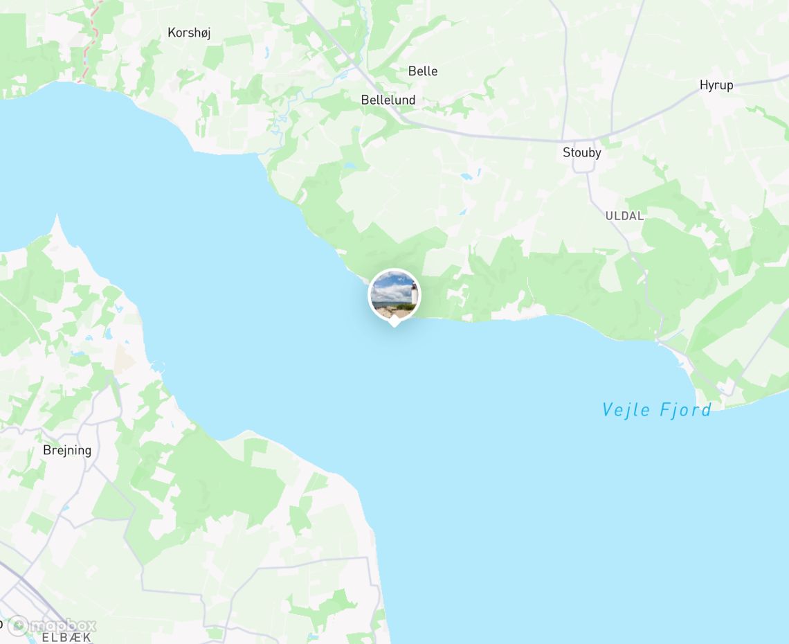 Map showing where Hot is, in Denmark