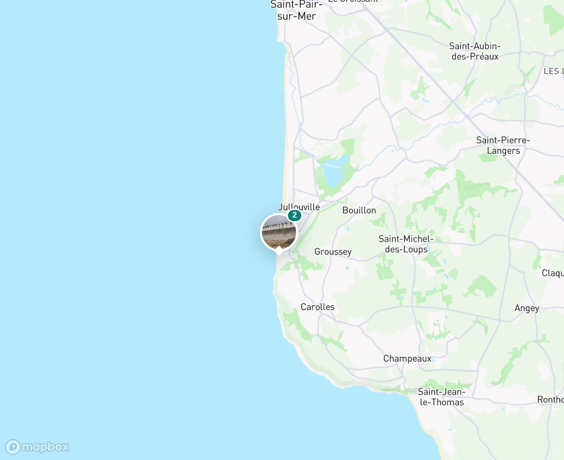 Map showing where Juju plage is, in France