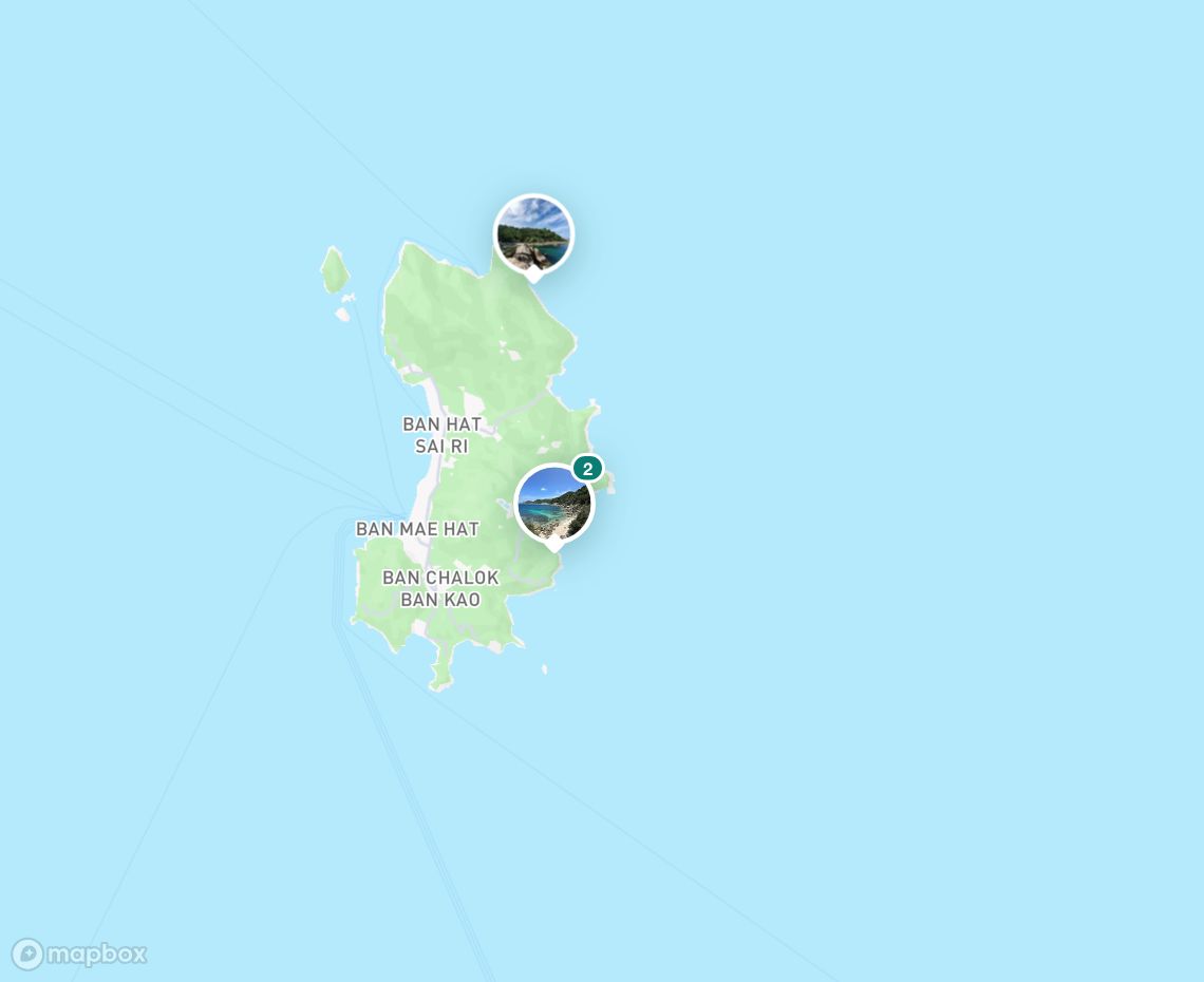 Map showing where Koh Tao — Laem Thian is, in Thailand
