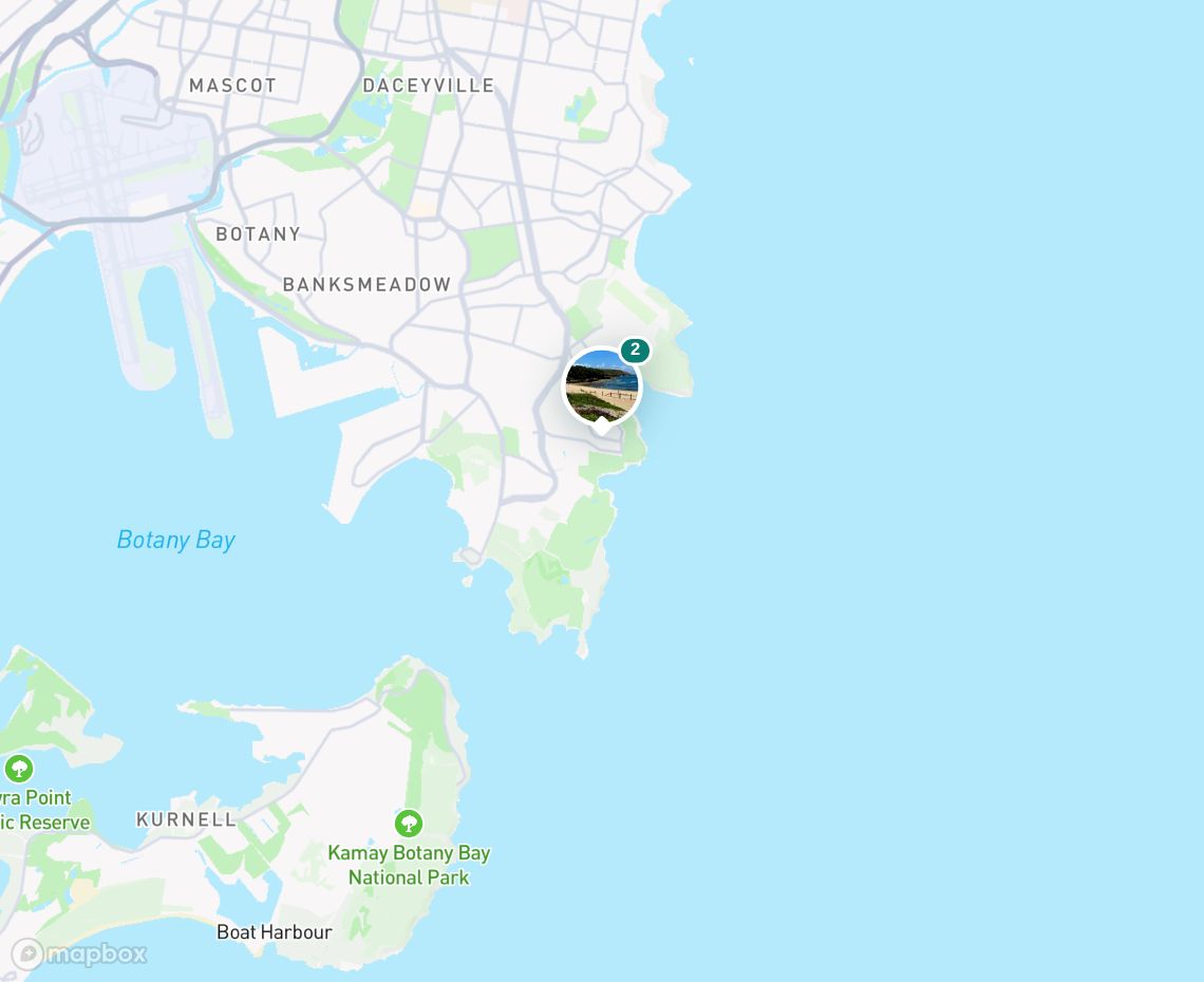 Map showing where Little Bay Beach is, in Australia