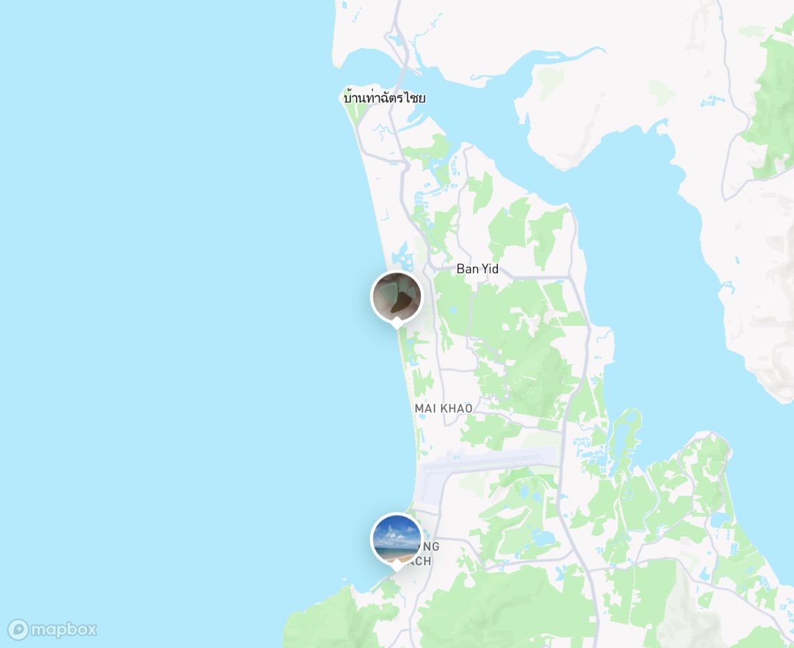 Map showing where Mai Khao Beach is, in Thailand