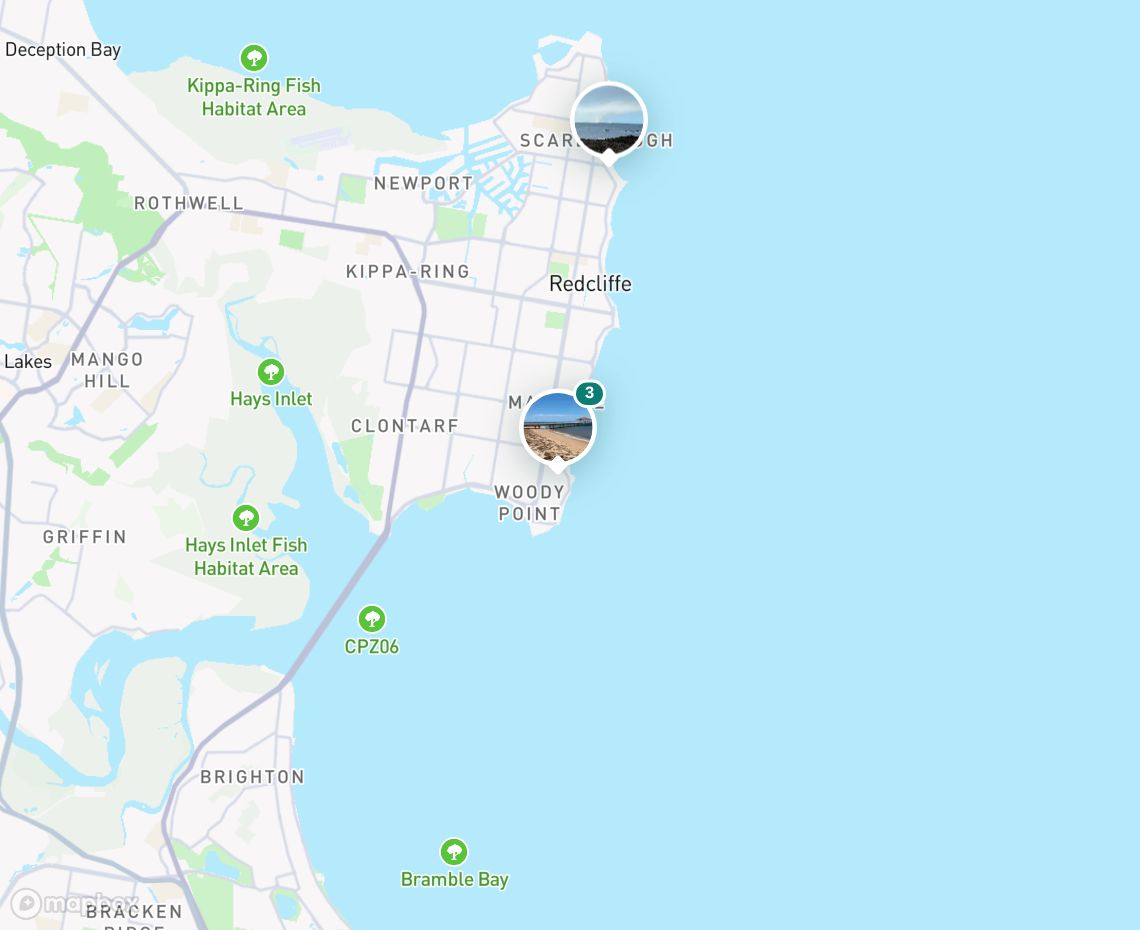 Map showing where Margate Beach is, in Australia