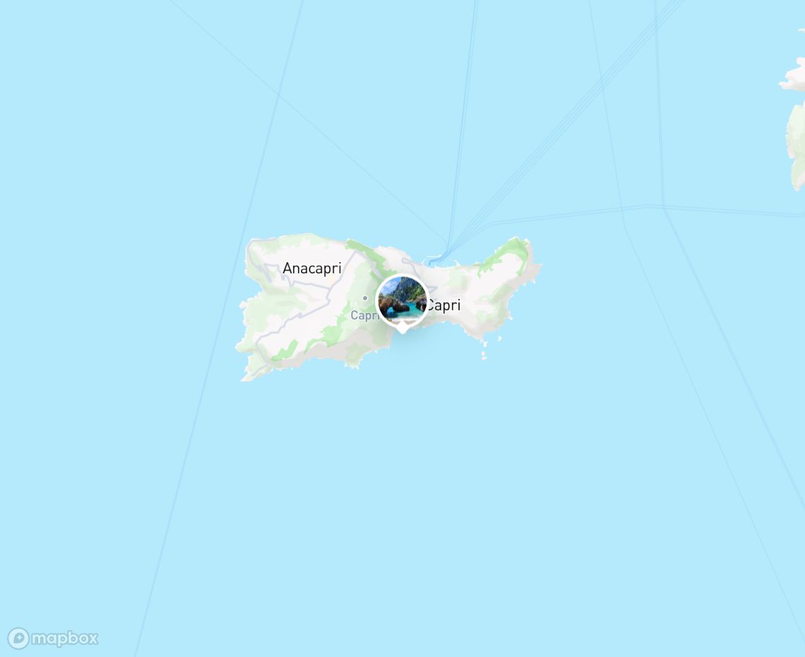 Map showing where Marina Piccola, Capri is, in Italy