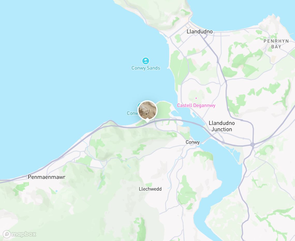 Map showing where Morfa Conwy Beach is, in United Kingdom