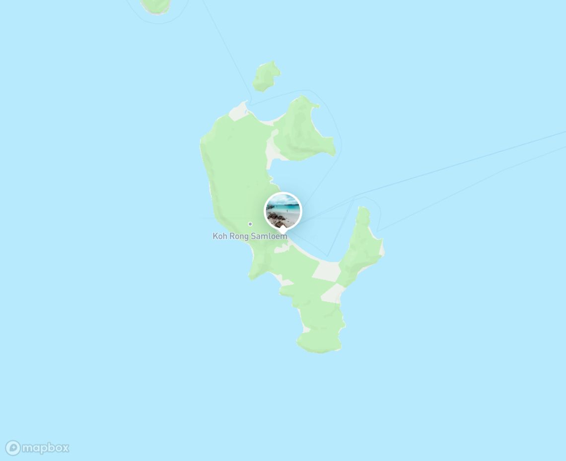 Map showing where Nice beach for sea glass in koh rong sanloem is, in Cambodia