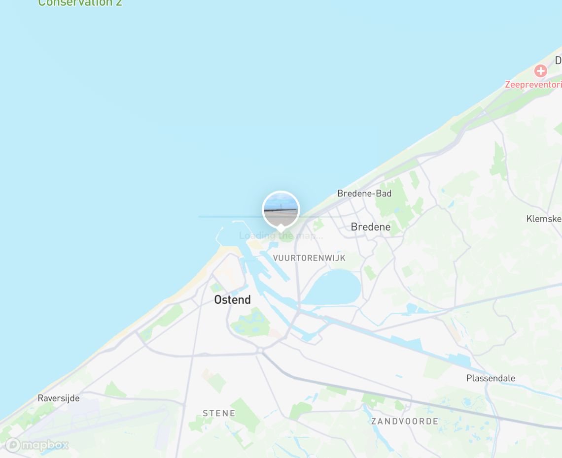 Map showing where Oosteroever, Ostend is, in Belgium