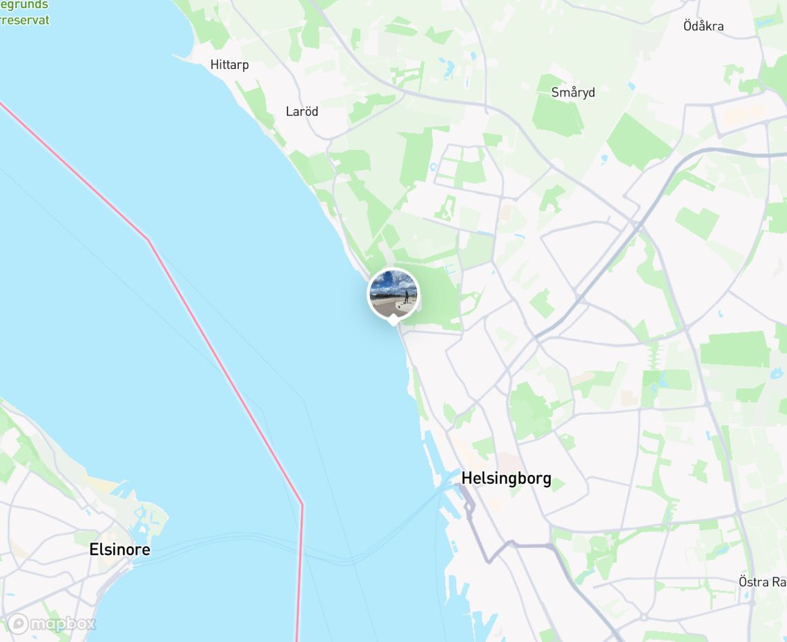 Map showing where Pålsjö strand is, in Sweden