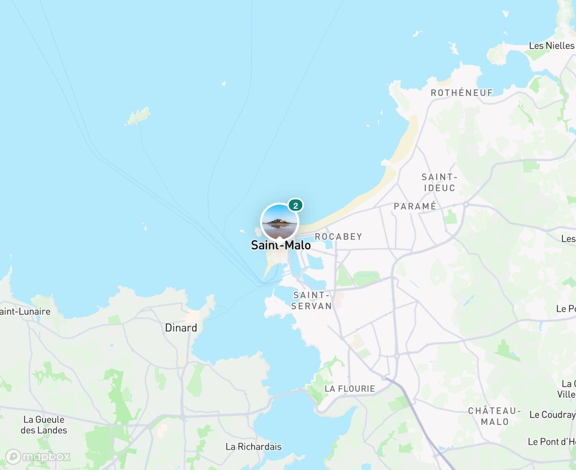 Map showing where Plage de l'Éventail, Saint-Malo is, in France