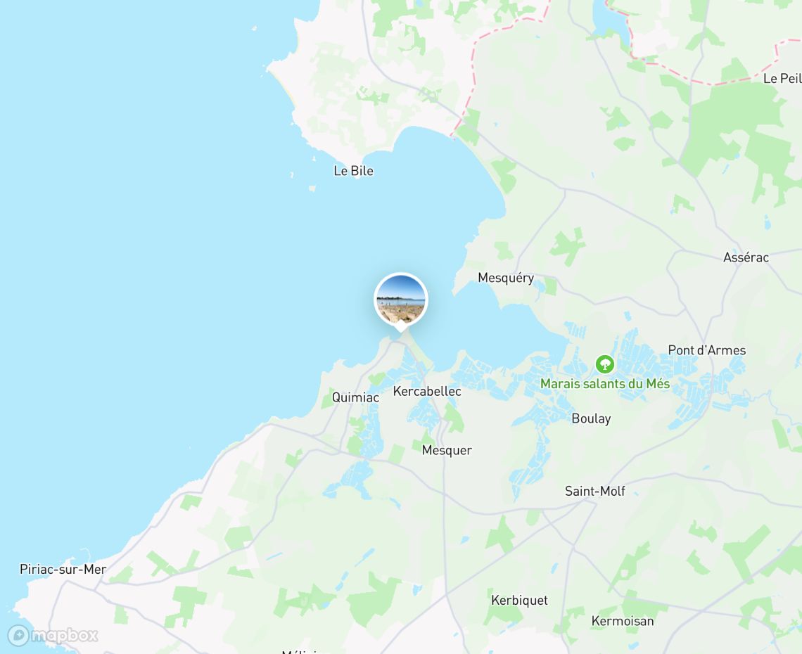 Map showing where Plage de Sorlock, Mesquer is, in France