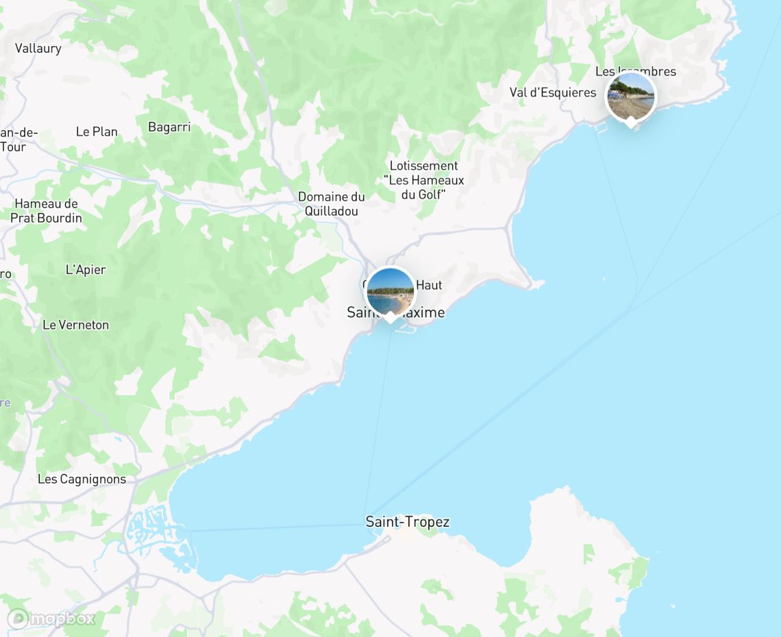 Map showing where Plage du Centre-Ville, Sainte-Maxime is, in France