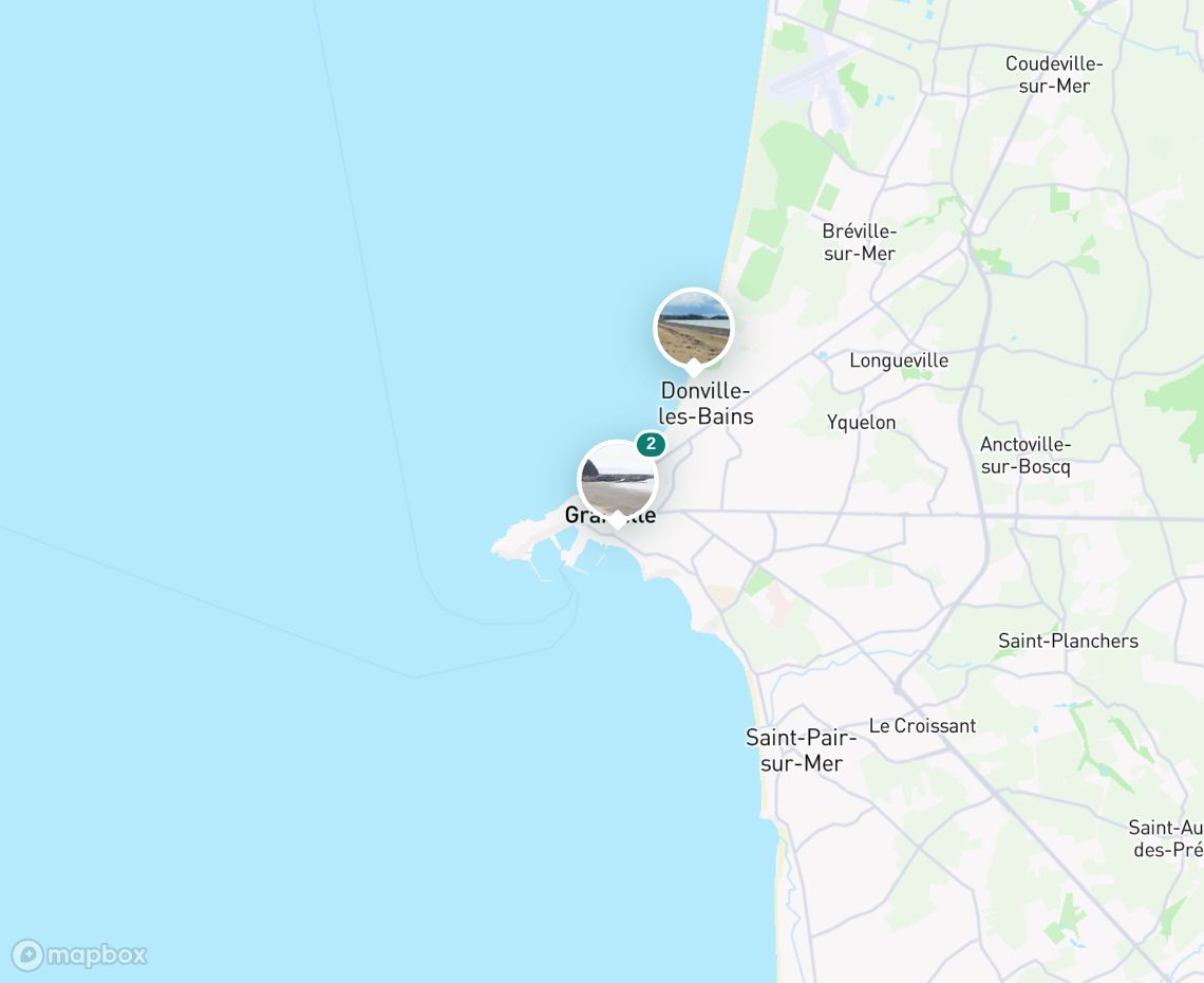 Map showing where Plage du plat de gousset - Granville is, in France