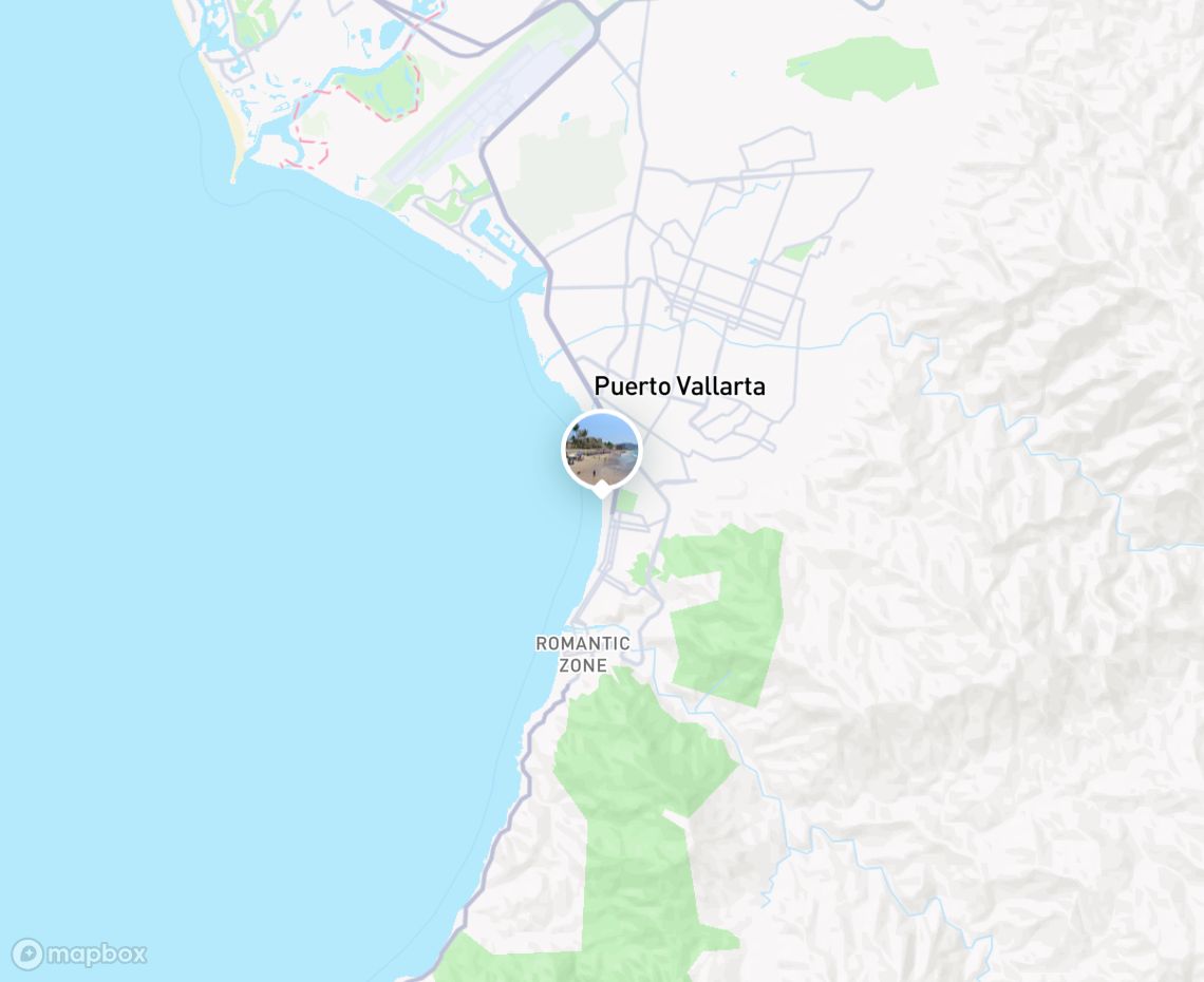 Map showing where Playa Las Glorias, Puerto Vallarta is, in Mexico