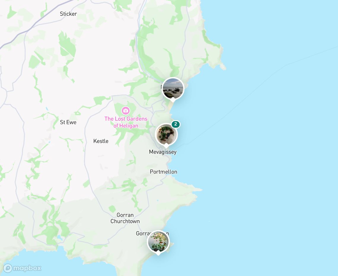 Map showing where Polstreath is, in United Kingdom