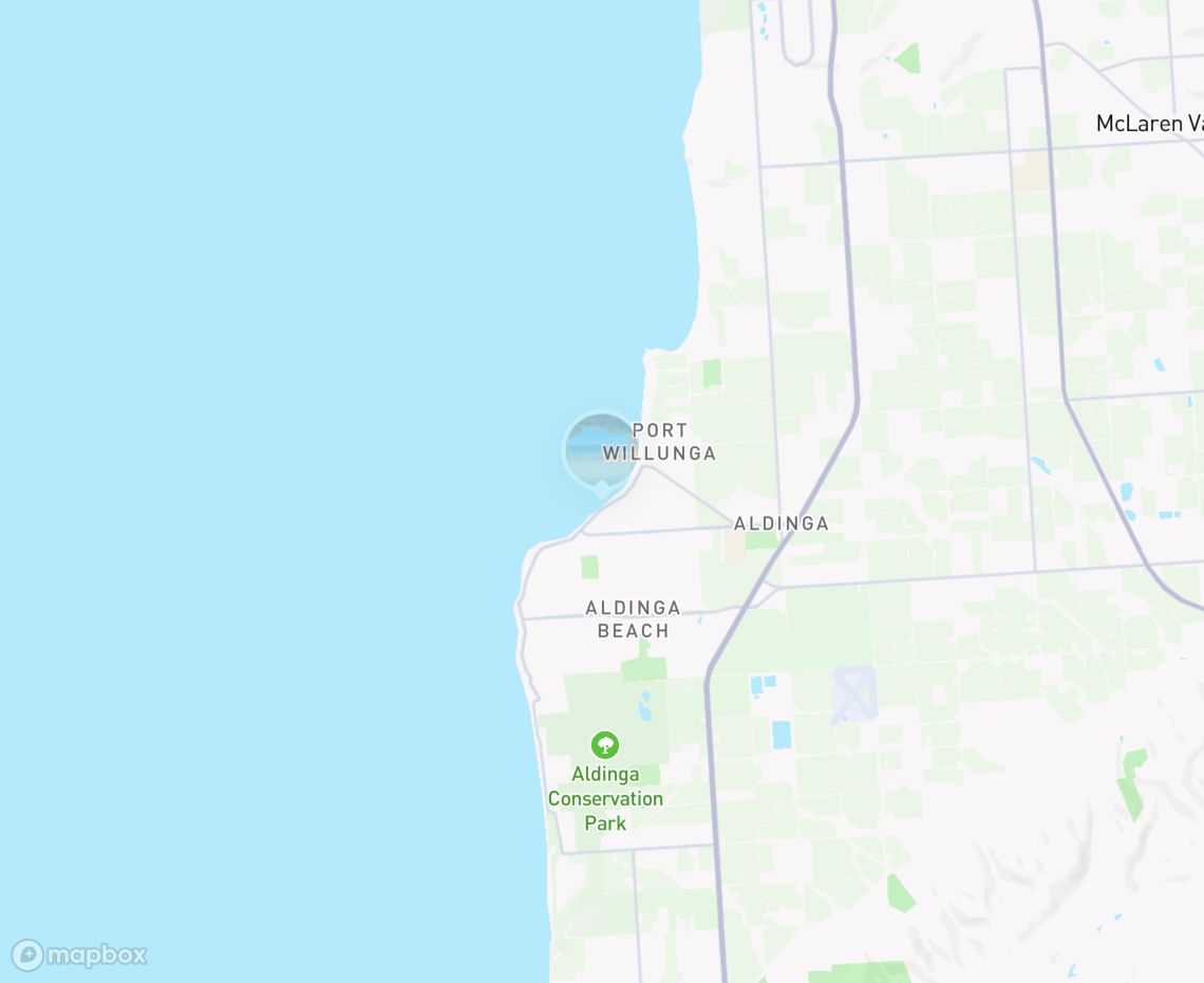 Map showing where Port Willunga is, in Australia