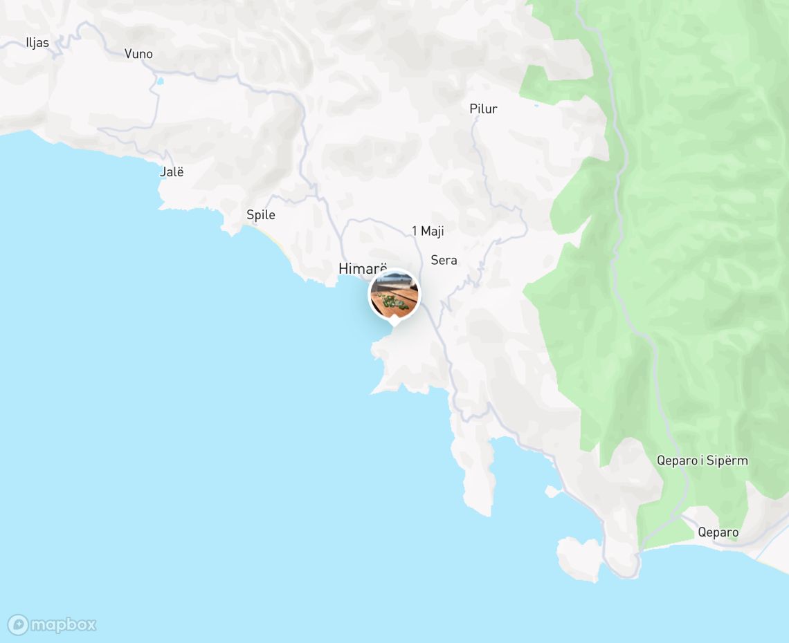 Map showing where Potami Beach is, in Albania
