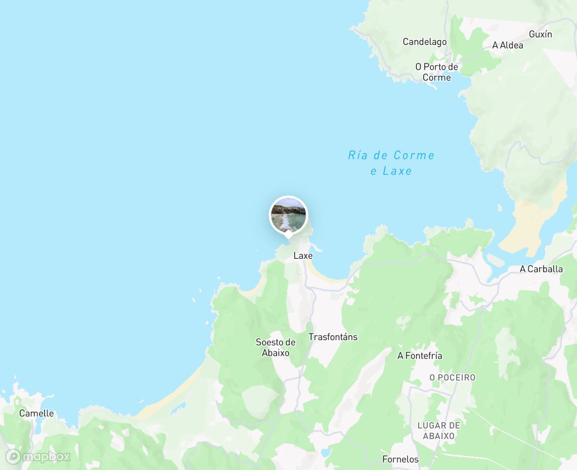 Map showing where Praia dos Cristais, Laxe is, in Spain