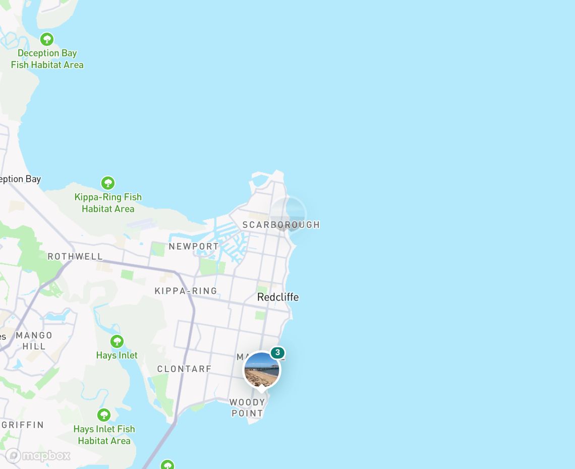 Map showing where Queen’s Beach, Scarborough is, in Australia
