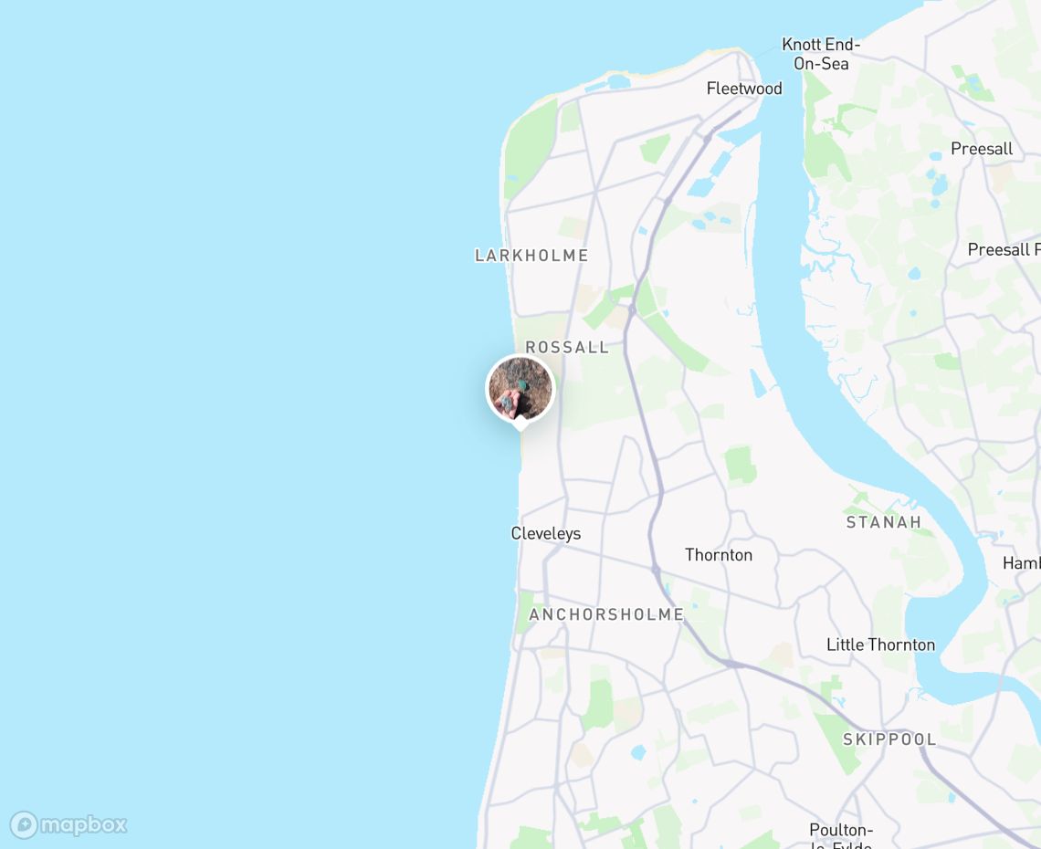 Map showing where Rossall is, in United Kingdom