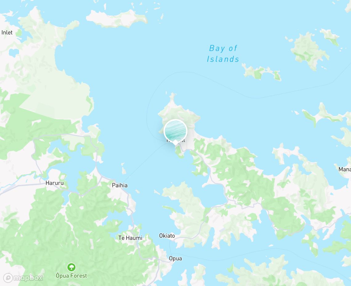 Map showing where Russell Beach is, in New Zealand