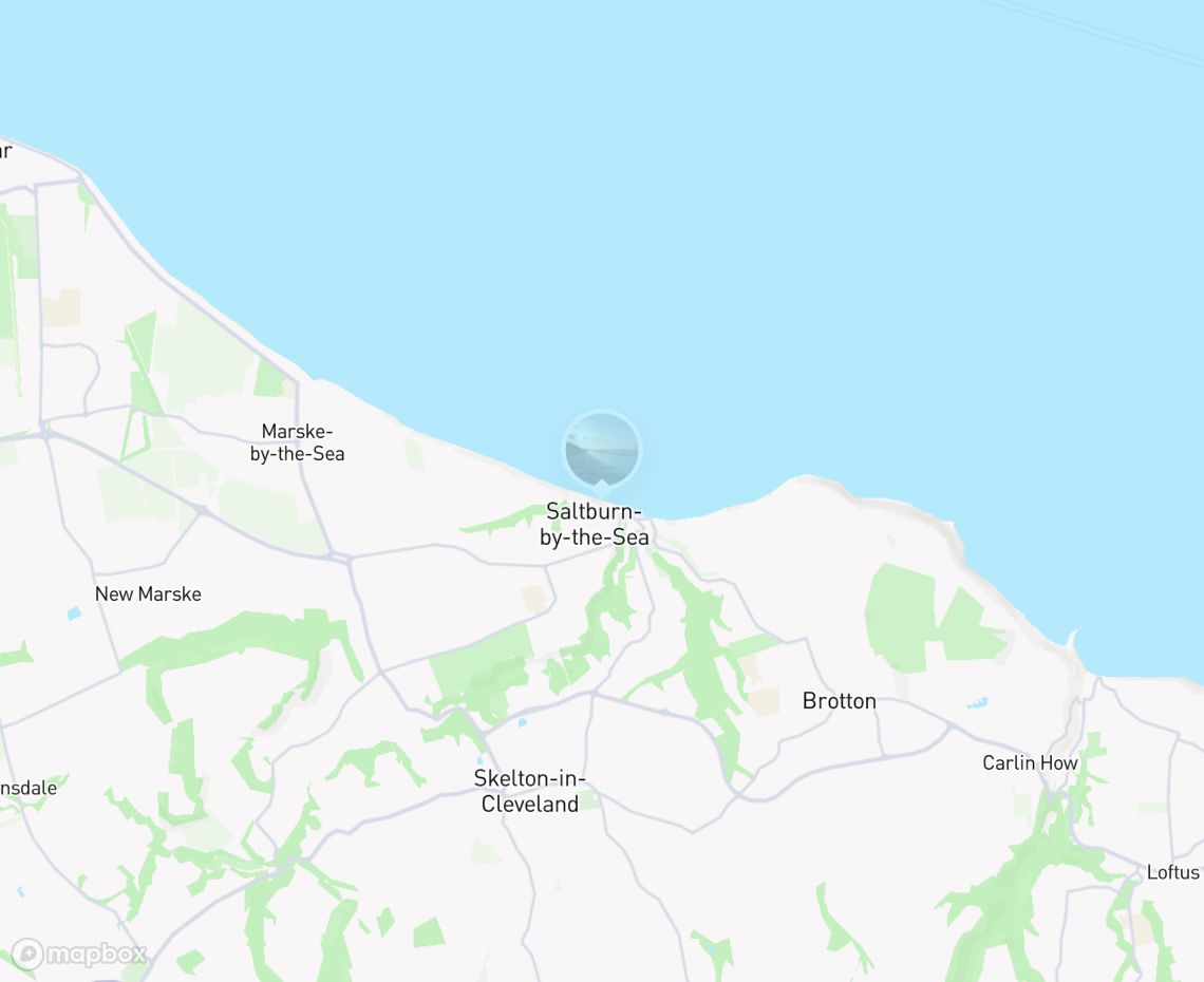 Map showing where Saltburn Beach is, in United Kingdom