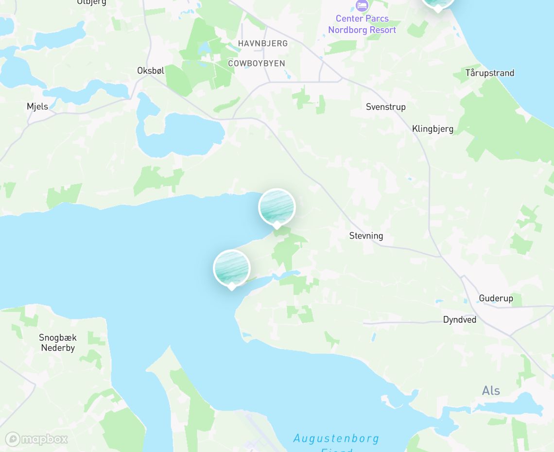 Map showing where Sandvig is, in Denmark