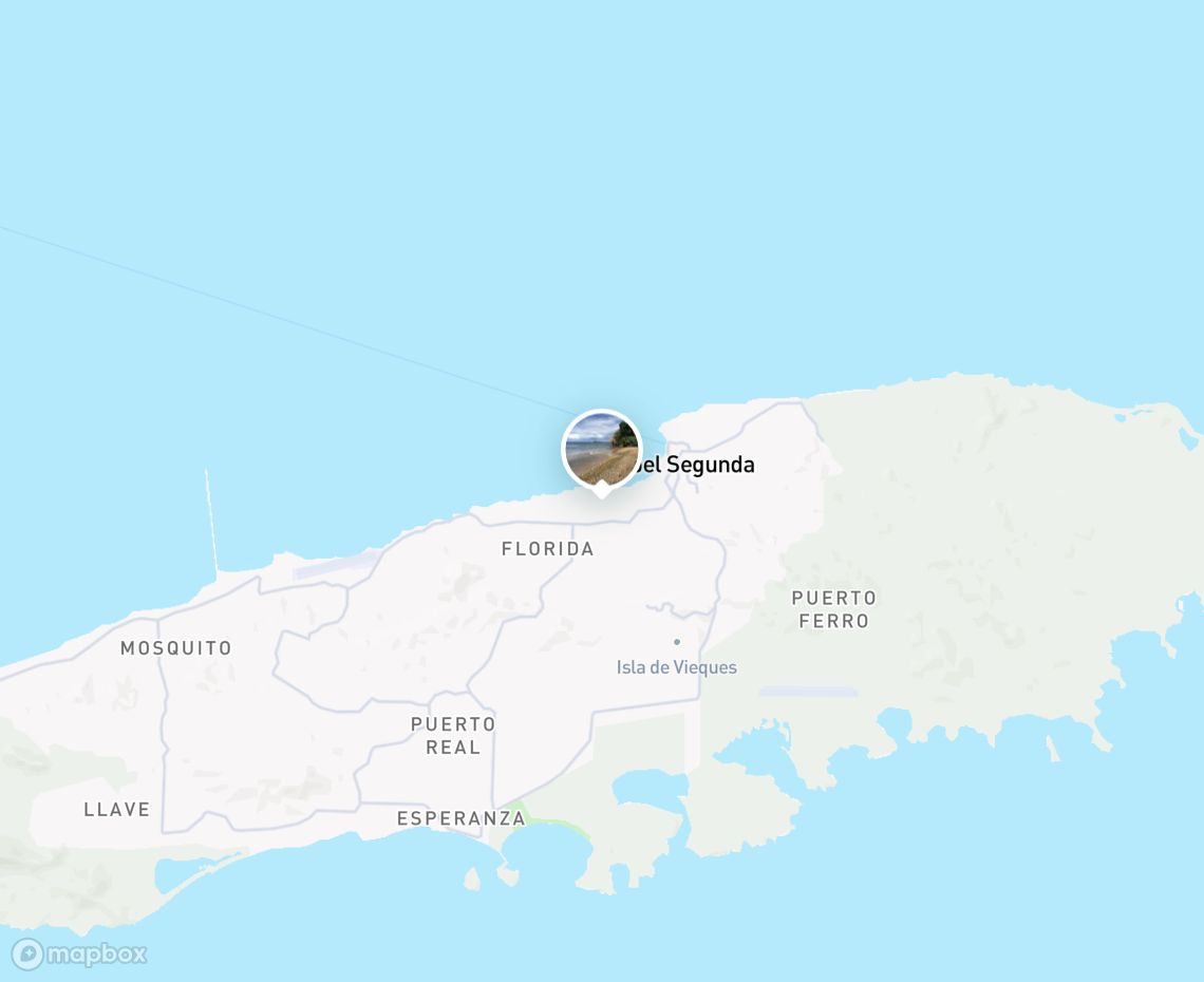 Map showing where Sea Glass Beach (Playa Cofi) is, in Puerto Rico