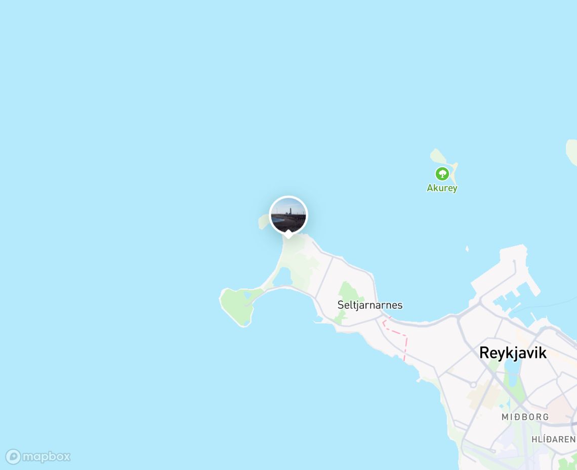 Map showing where Seltjarnarnes / Grótta shore is, in Iceland