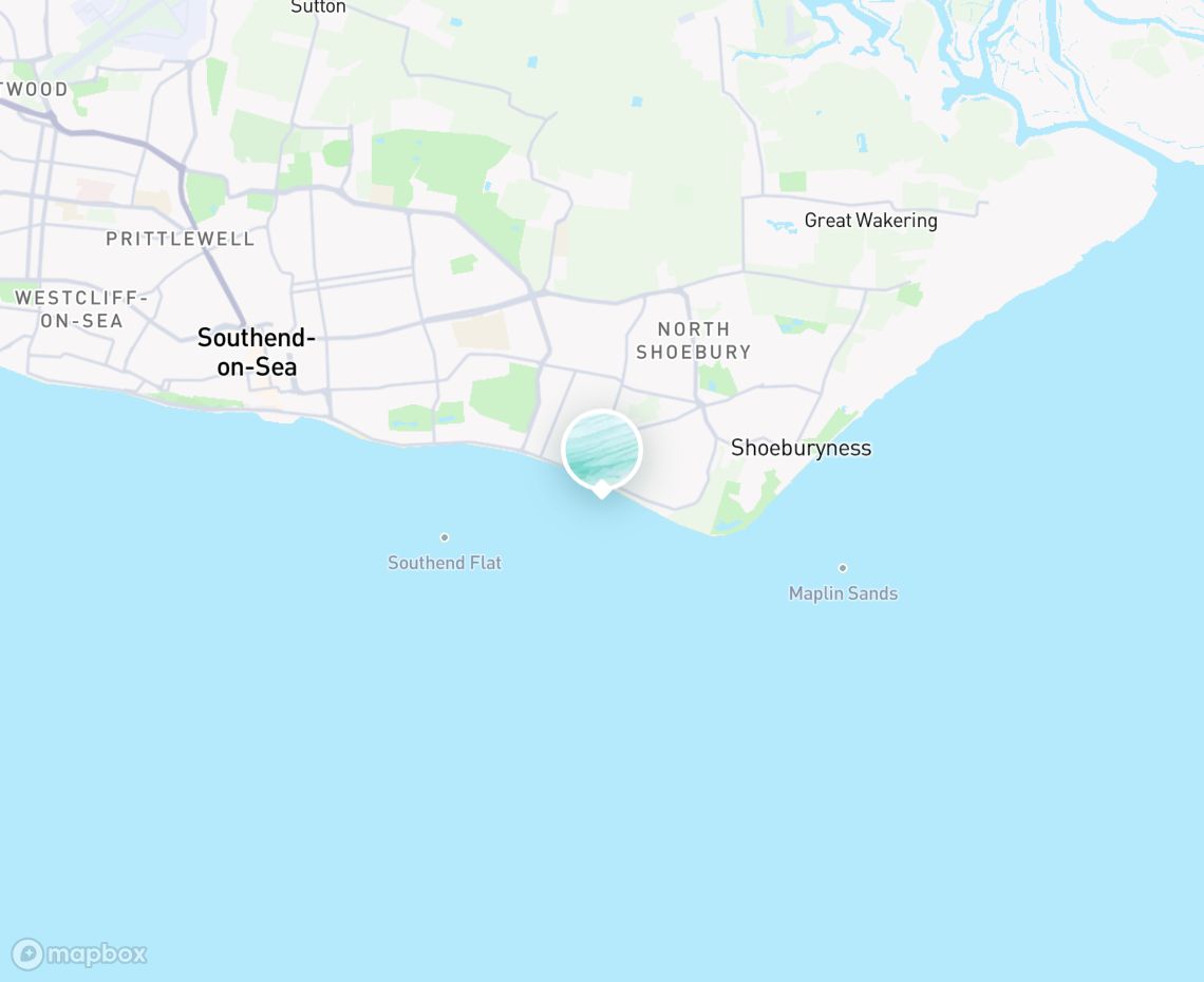 Map showing where Shoeburyness is, in United Kingdom